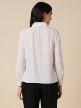 Women's White Work Full Sleeves Shirt