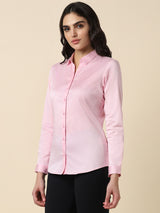 Women's Pink Work Full Sleeves Shirt