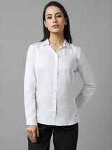 Women's White Work Full Sleeves Shirt