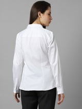 Women's White Work Full Sleeves Shirt