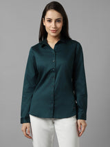 Women's Green Work Full Sleeves Shirt