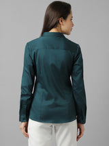 Women's Green Work Full Sleeves Shirt
