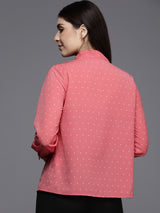 Women's Peach Work Full Sleeves Shirt