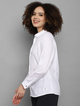 Women's White Work Full Sleeves Shirt