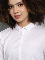 Women's White Work Full Sleeves Shirt