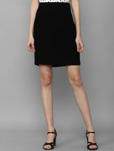 Women's Black Casual Regular Fit Solid Skirt
