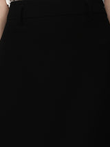 Women's Black Casual Regular Fit Solid Skirt