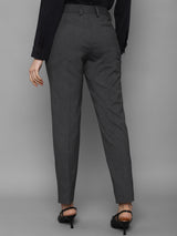 Women's Grey Casual Tapered Fit Solid Trouser