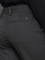 Women's Grey Casual Tapered Fit Solid Trouser