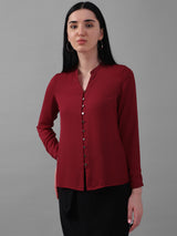 Women's Red Work Full Sleeves Tops