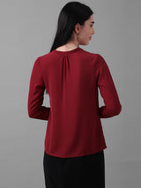Women's Red Work Full Sleeves Tops