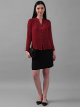 Women's Red Work Full Sleeves Tops