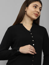 Women's Black Work Full Sleeves Tops