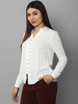 Women's White Work Full Sleeves Tops