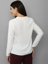 Women's White Work Full Sleeves Tops