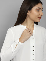 Women's White Work Full Sleeves Tops