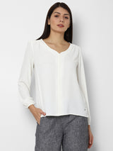 Women's White Work Full Sleeves Tops