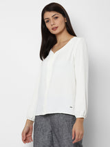 Women's White Work Full Sleeves Tops