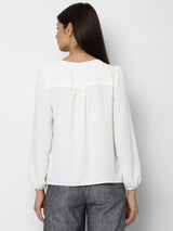 Women's White Work Full Sleeves Tops