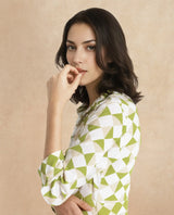 Women's Green Casual Full Sleeves Dress