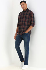 Men's Brown Casual Full Sleeves Shirt