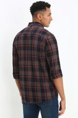 Men's Brown Casual Full Sleeves Shirt