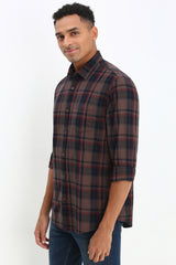 Men's Brown Casual Full Sleeves Shirt