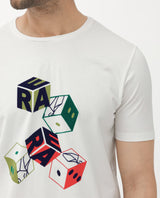 Men's White Casual Regular Fit Printed Half Sleeves Tshirt