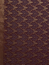 Women's Georgette Purple Woven Design Designer Saree with Blouse Piece