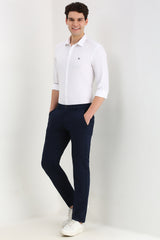 Men's White Casual Full Sleeves Solid Shirt