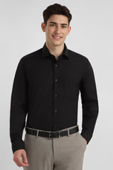 Men's Black Formal Full Sleeves Solid Shirt
