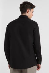 Men's Black Formal Full Sleeves Solid Shirt