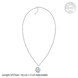 Oxidised Silver Moonstone Crescent Pendant with Box Chain