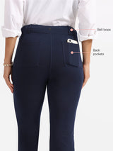 Women's Blue Solid Sports High Rise Pant