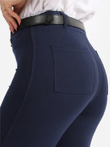 Women's Blue Solid Sports High Rise Pant