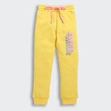 Girls Yellow Casual Stretchable Regular Fit Joggers