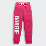 Girls Pink Casual Stretchable Regular Fit Joggers