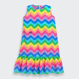 Girls Blue Party Sleeveless Above Knee Dresses