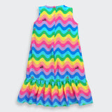 Girls Blue Party Sleeveless Above Knee Dresses