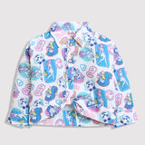 Girls Blue Casual Full Sleeves Regular Top