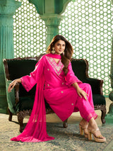 Women's Pink Embroidered Kurta Set