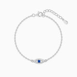Women's Silver Evil Eye Blue Bracelet