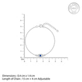 Women's Silver Evil Eye Blue Bracelet