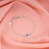 Women's Silver Evil Eye Blue Bracelet