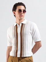 Men's White Casual Slim Fit Solid Half Sleeves Tshirt