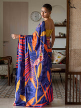 Women's Blue Modal Viscose Saree