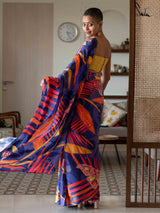 Women's Blue Modal Viscose Saree