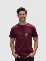Men's Maroon Half Sleeves Graphic Printed Cotton Tshirt