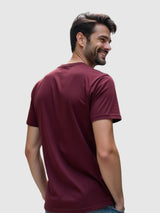 Men's Maroon Half Sleeves Graphic Printed Cotton Tshirt