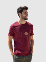 Men's Maroon Half Sleeves Graphic Printed Cotton Tshirt